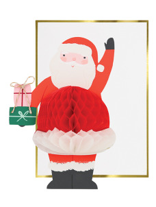 Meri Meri Honeycomb Santa Stand Up Card